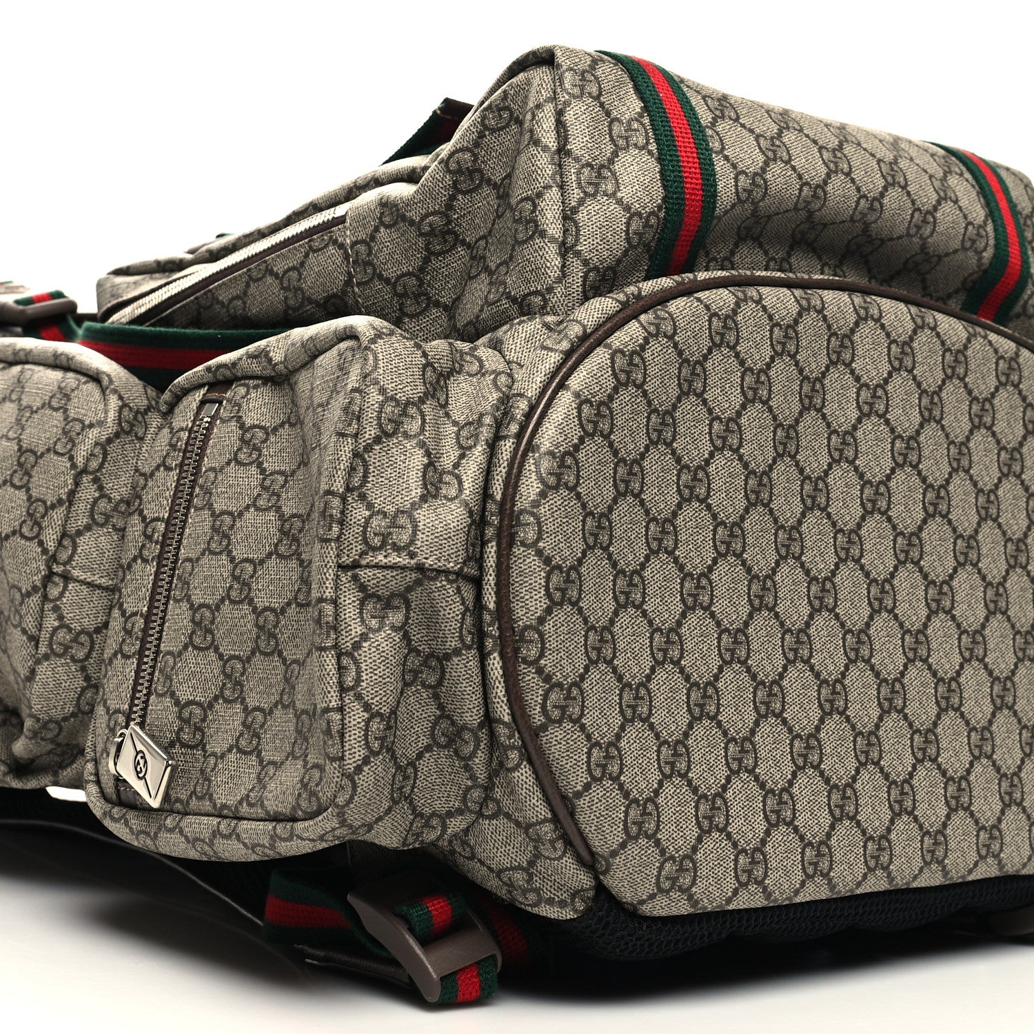 Gucci GG Supreme Monogram Web Backpack Beige Ebony 10 of 11