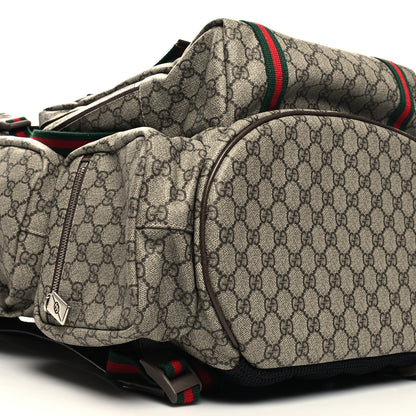 Gucci GG Supreme Monogram Web Backpack Beige Ebony 10 of 11