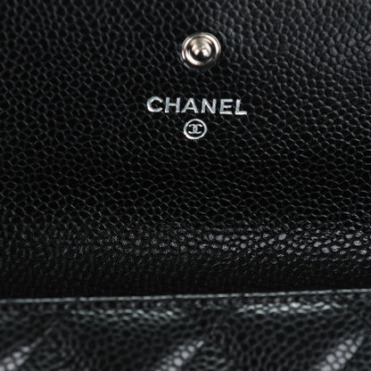 Chanel Caviar Quilted Large Gusset Flap Wallet Black 6 of 8