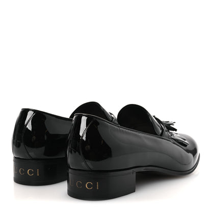 Gucci Vernice Crystal Mens Tassel Loafers 9.5 Black 5 of 13
