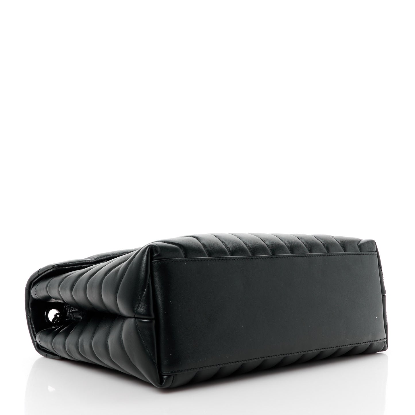 Calfskin Y Quilted Monogram Monochrome Medium Loulou Chain Satchel Black