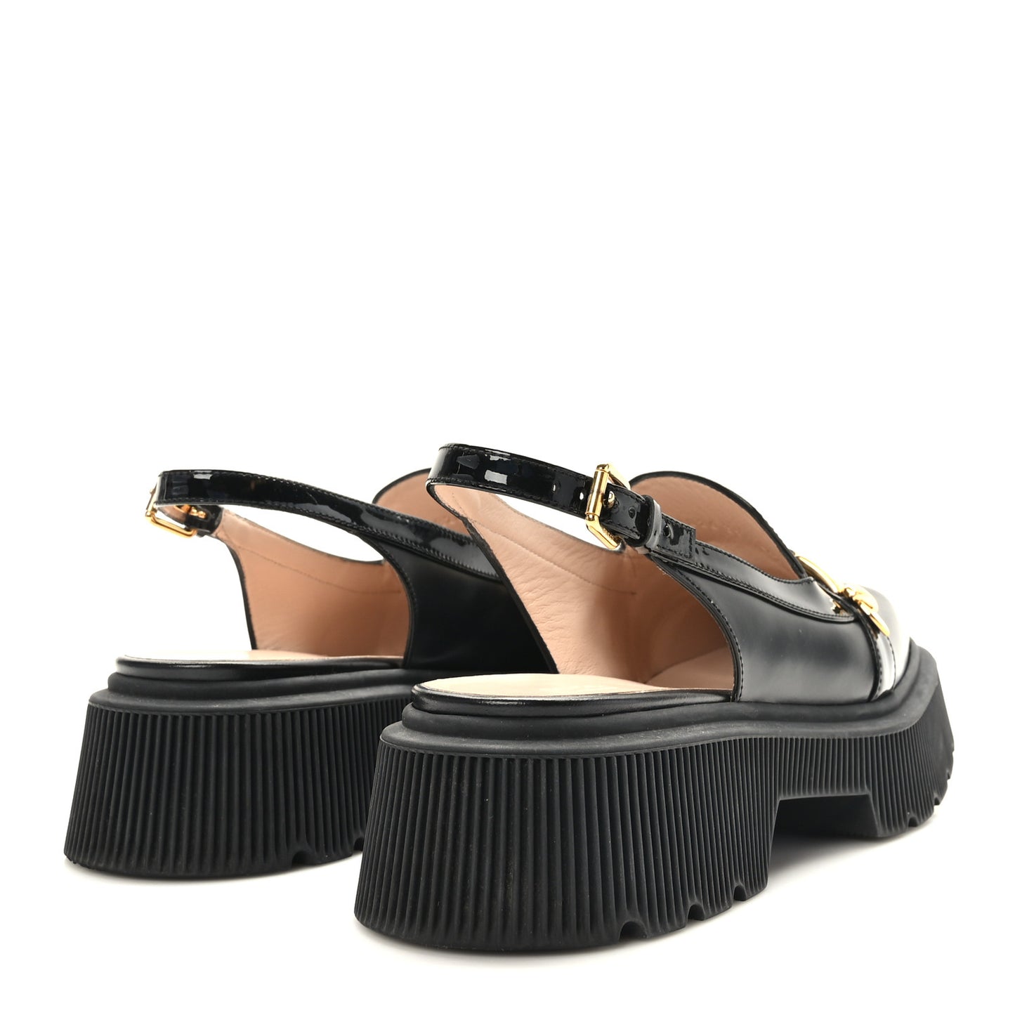 Calfskin Hundler Chain Slingback Slippers 39 Black
