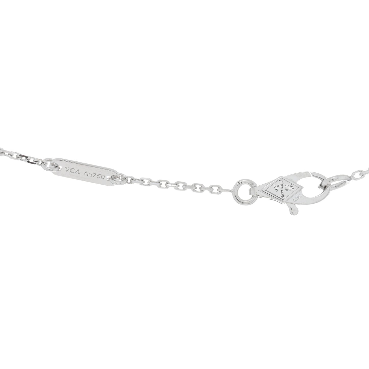 18K White Gold Turquoise Sweet Alhambra Butterfly Pendant Necklace