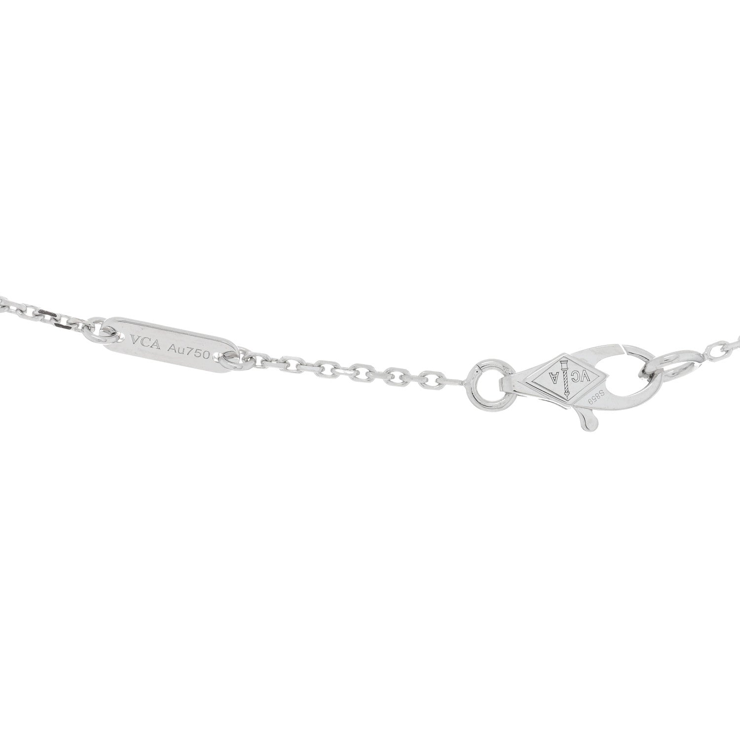 Van Cleef & Arpels 18K White Gold Turquoise Sweet Alhambra Butterfly Pendant Necklace 4 of 5