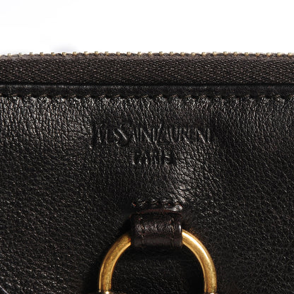 Saint Laurent Leather Muse Zip Around Wallet Brown 3 of 9