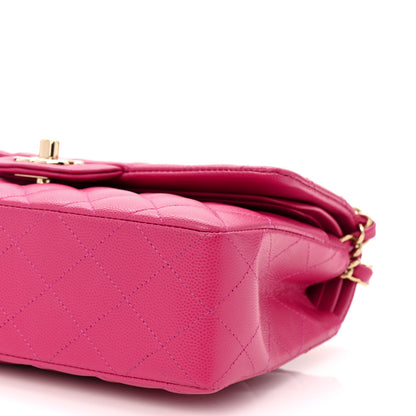 Chanel Caviar Quilted Small Double Flap Fuchsia 18 of 19