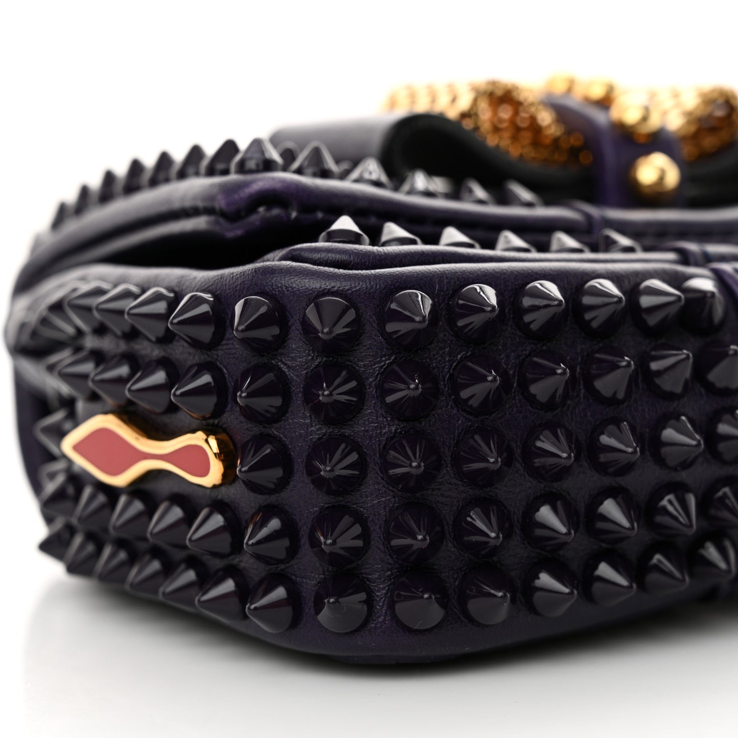 Calfskin Spiked Sweety Charity Crossbody Bag Purple