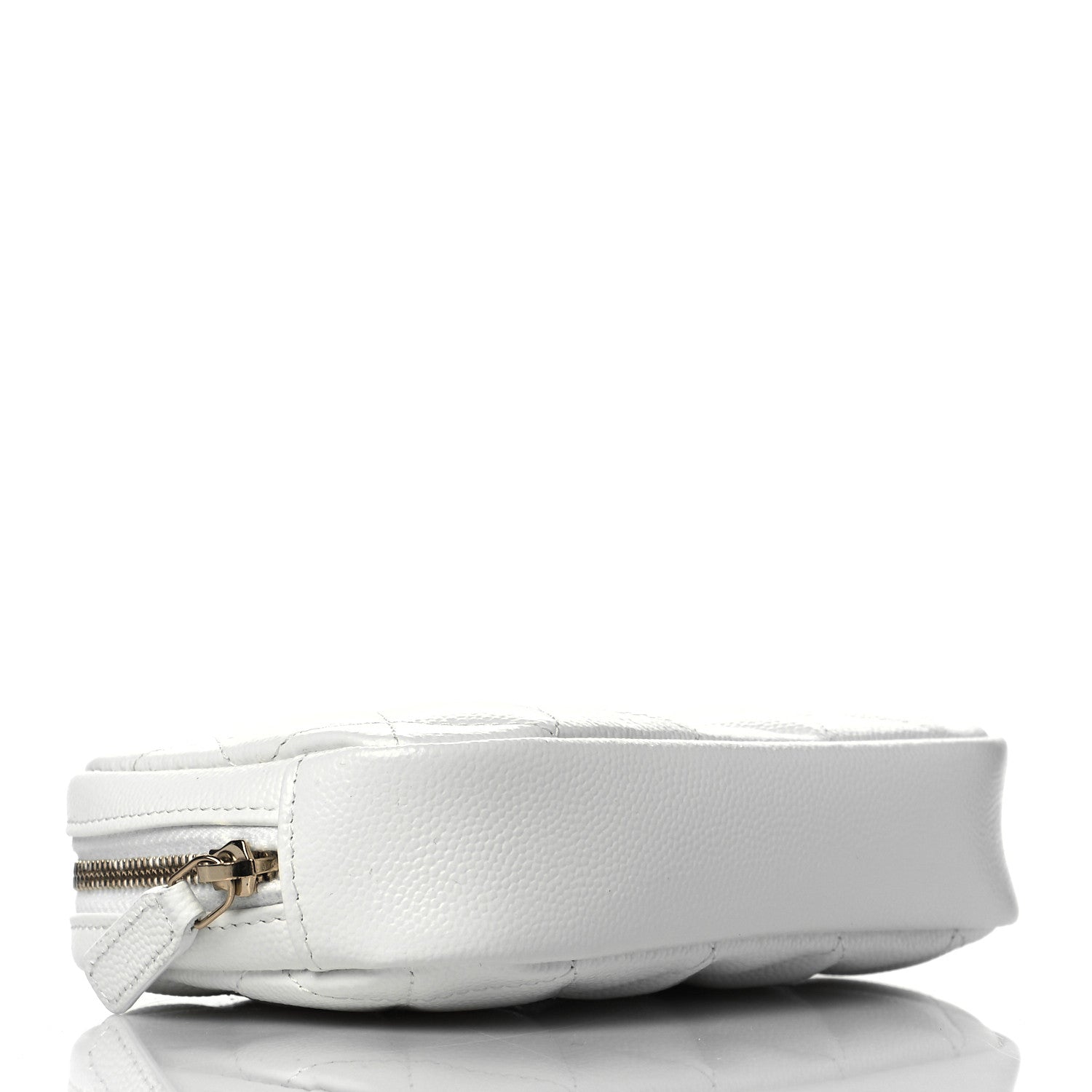 Chanel Caviar Quilted Small Curvy Pouch Cosmetic Case White 4 of 11
