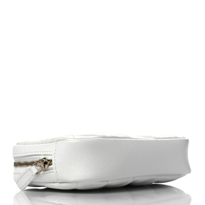 Chanel Caviar Quilted Small Curvy Pouch Cosmetic Case White 4 of 11