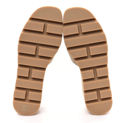 Hermes Suede Goatskin Cork Eze 30 Sandals 39 Beige Argile 6 of 10