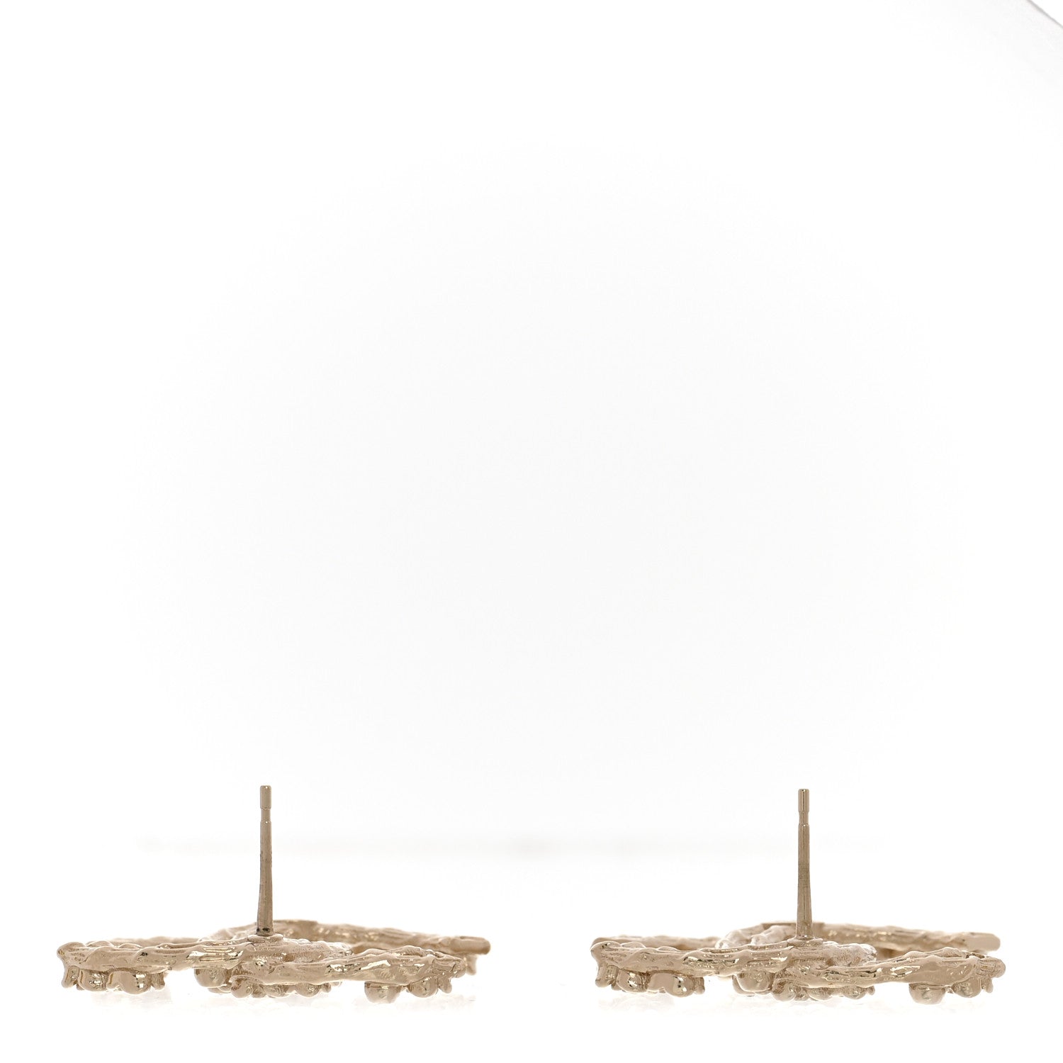 Chanel Crystal CC Camellia Earrings Gold 3 of 5