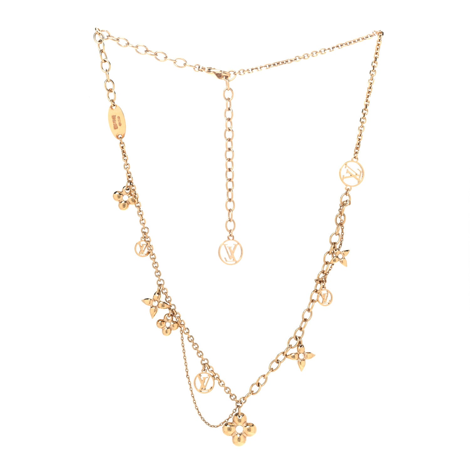 Louis Vuitton Metal Blooming Supple Necklace Gold 3 of 7