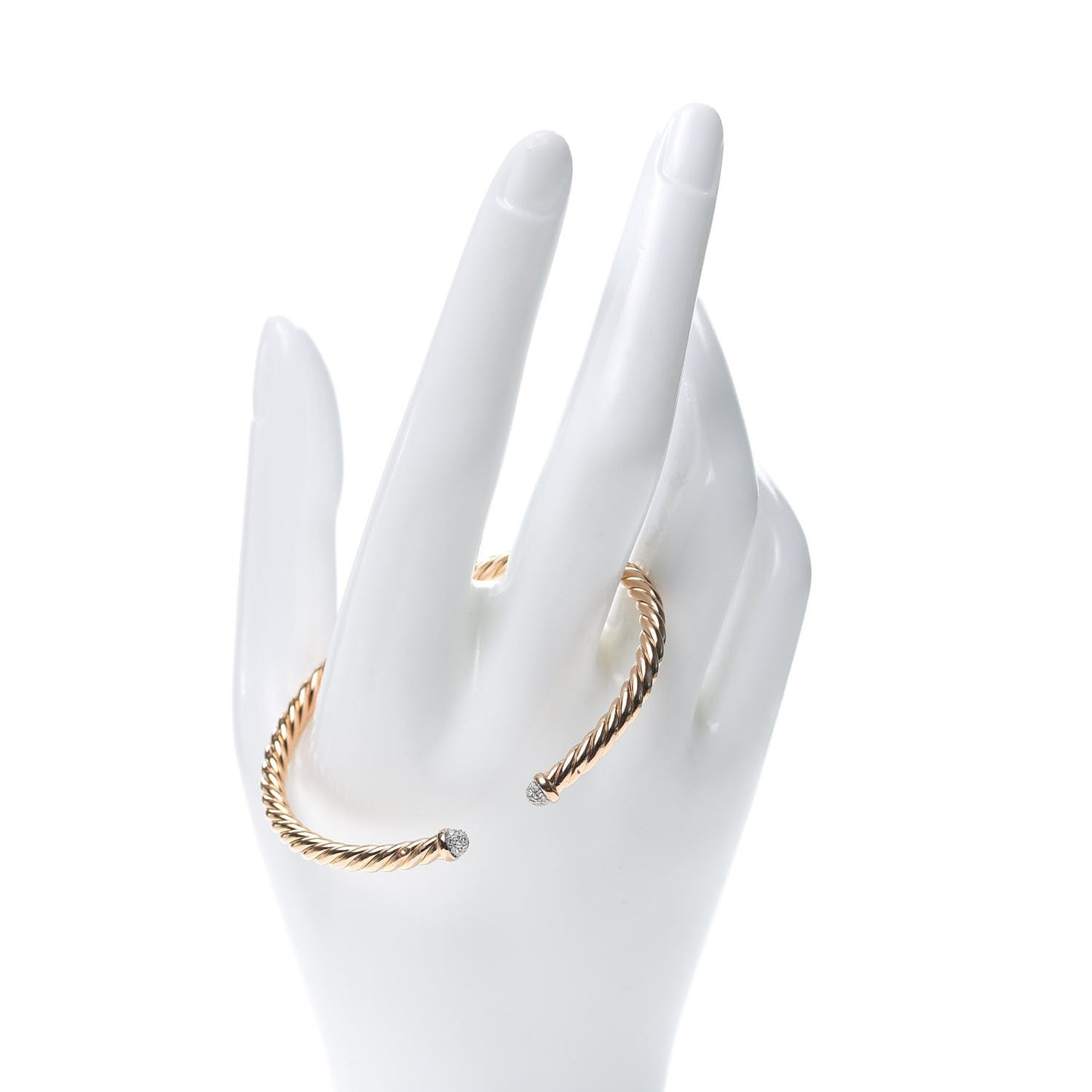 18K Rose Gold Diamond 4mm Cablespira Bracelet