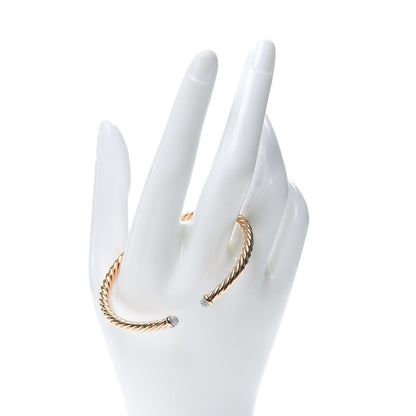 David Yurman 18K Rose Gold Diamond 4mm Cablespira Bracelet 2 of 6