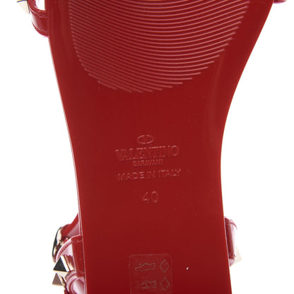 Valentino Garavani PVC Jelly Rockstud Caged Sandals 40 Rosso Valentino 9 of 10