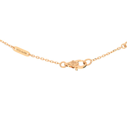 Van Cleef & Arpels 18K Rose Gold Carnelian Sweet Alhambra Pendant Necklace 3 of 3