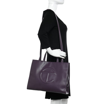 Telfar Vegan Leather Medium Shopping Bag Eggplant 2 of 11