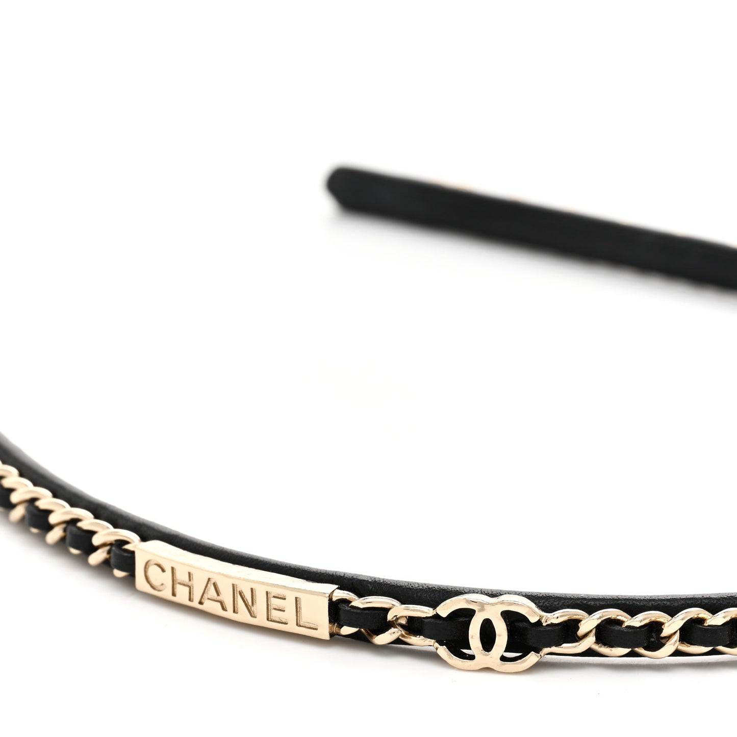 Metal Lambskin Chain CC Headband