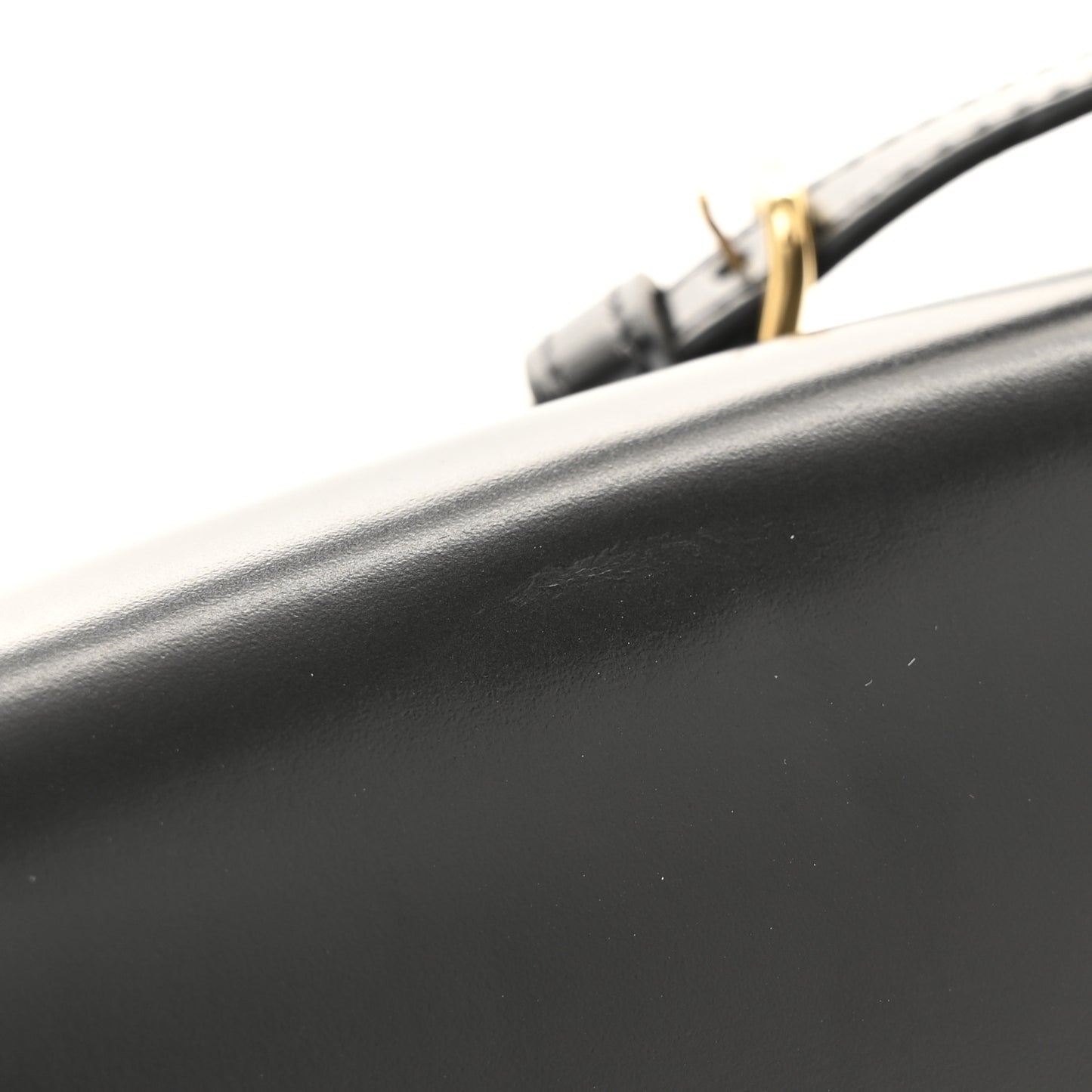 Shiny Calfskin Triomphe Mini Besace Clea Black
