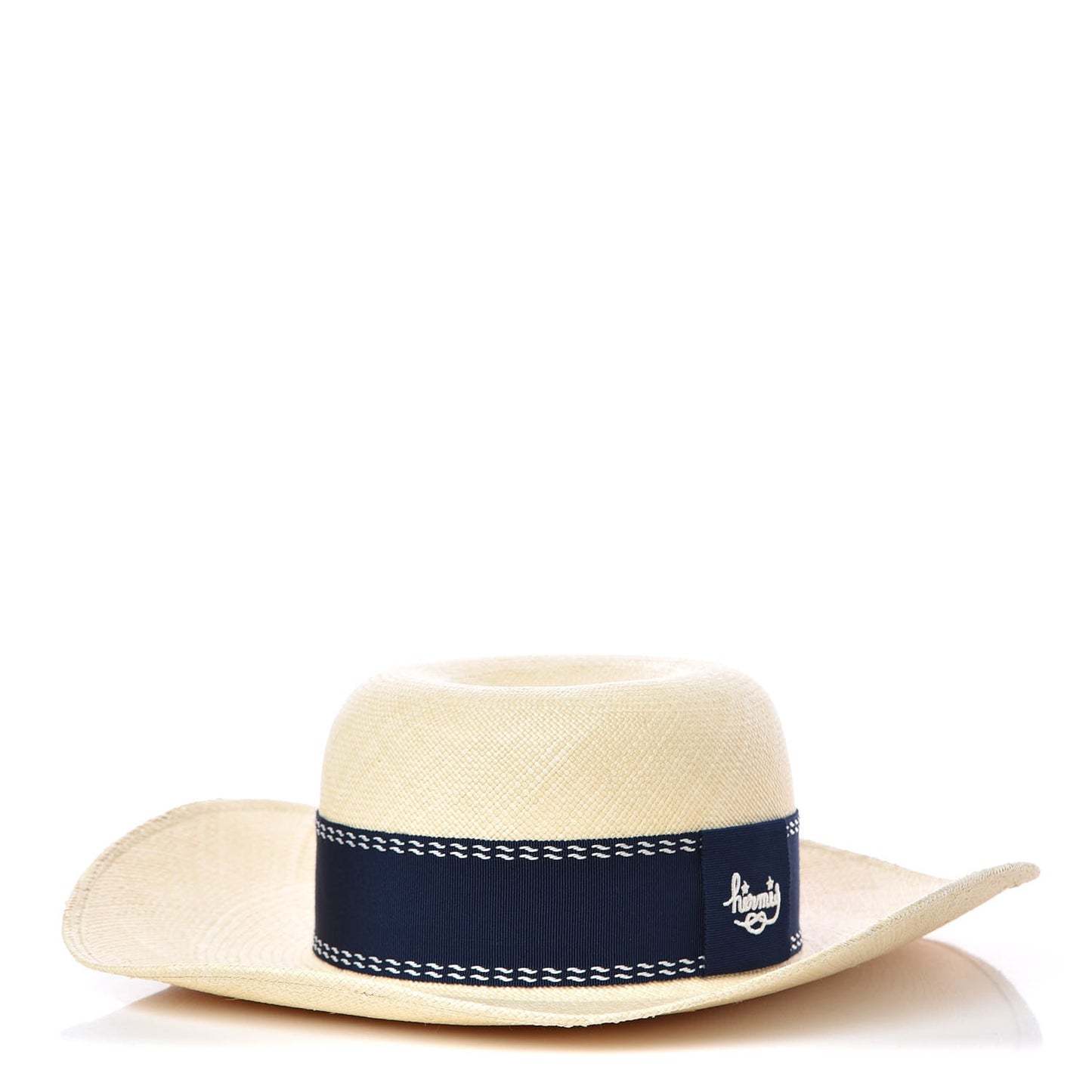 Straw Marin Grosgrain Stitched Trinidad Hat 57 Naturel Marine