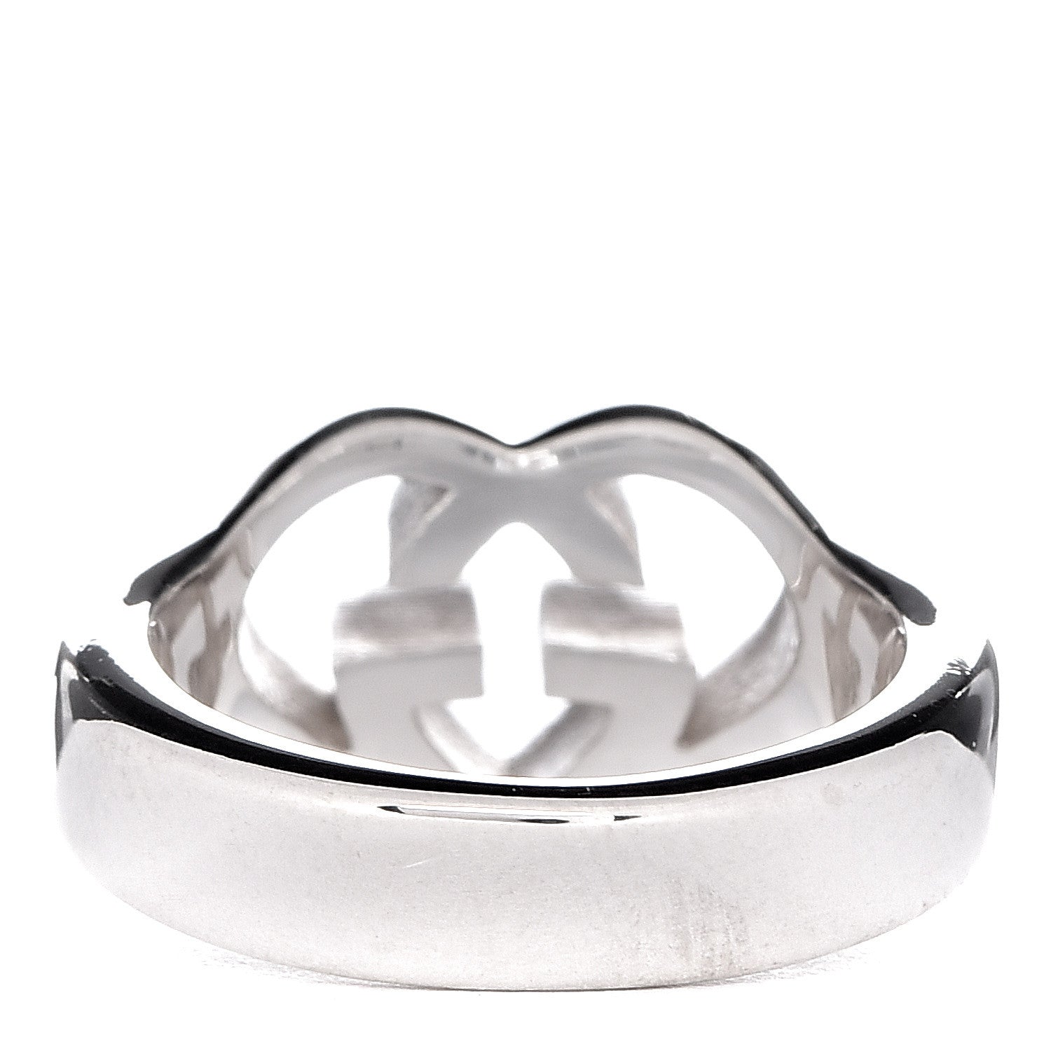 Gucci Sterling Silver Britt Interlocking G Heart Ring 50 5.5 4 of 7