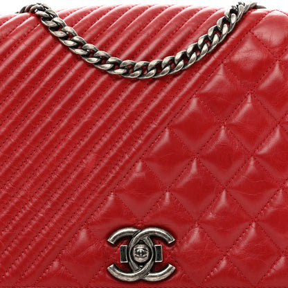 Chanel Glazed Calfskin Quilted Medium Coco Boy Flap Red 5 of 10