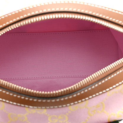 Gucci GG Supreme Web Mini GG Top Handle Bag Pink Yellow Beige 5 of 10