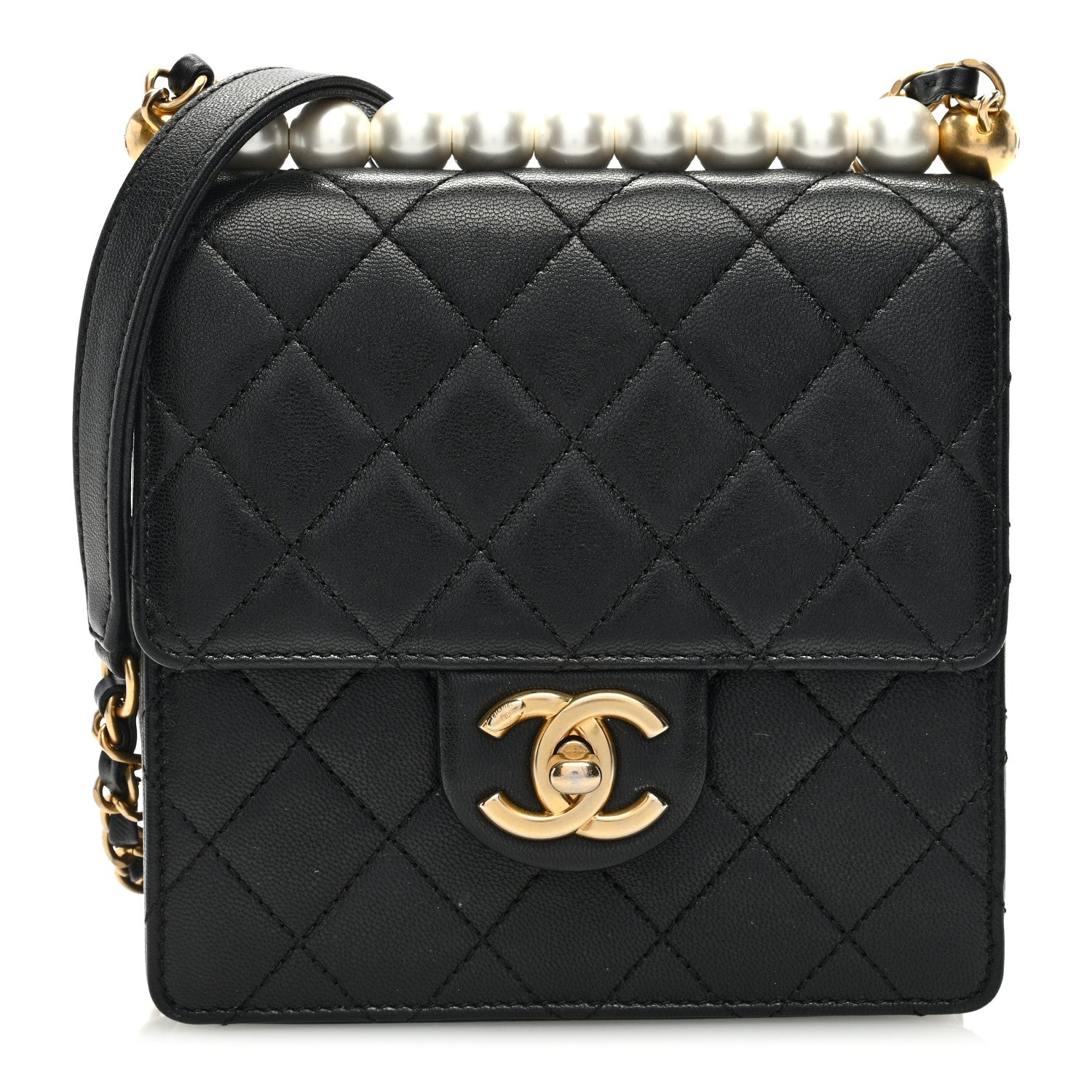 Chanel Lambskin Quilted Chic Pearls Flap Black 1 of 9