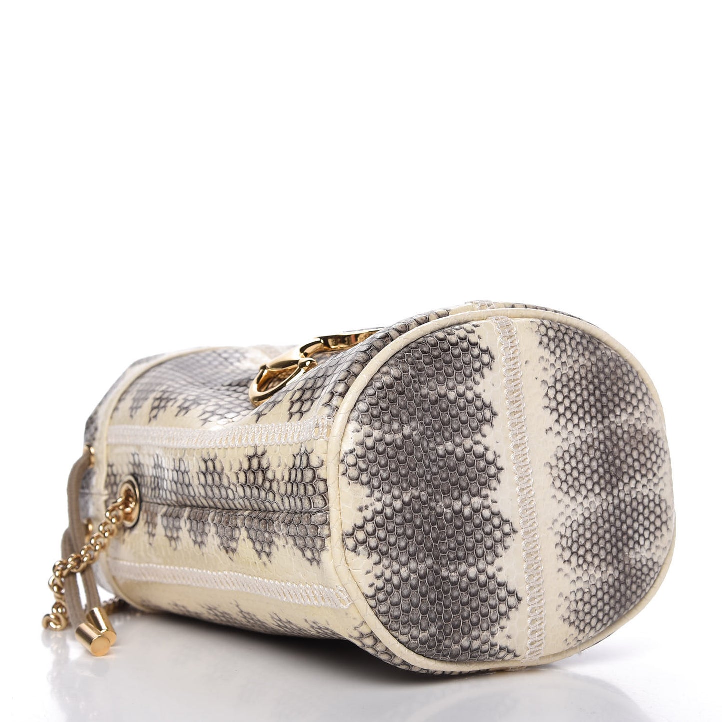 Snakeskin Mini Zumi Bucket Bag Grey