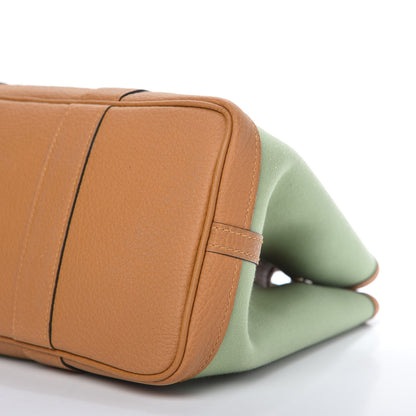 Hermes Toile Vache Garden Party Tote 30 Vert Criquet Caramel 7 of 9
