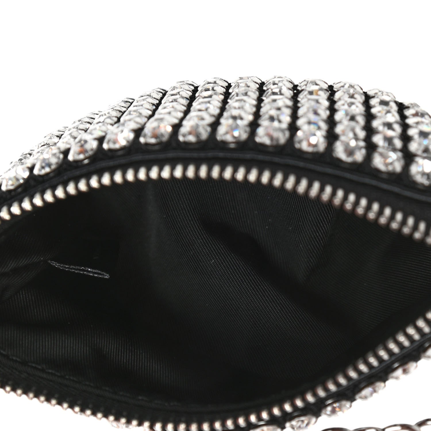 Alexander Wang Mesh Crystal Rhinestone Nano Heiress Shoulder Bag Black Silver 4 of 4