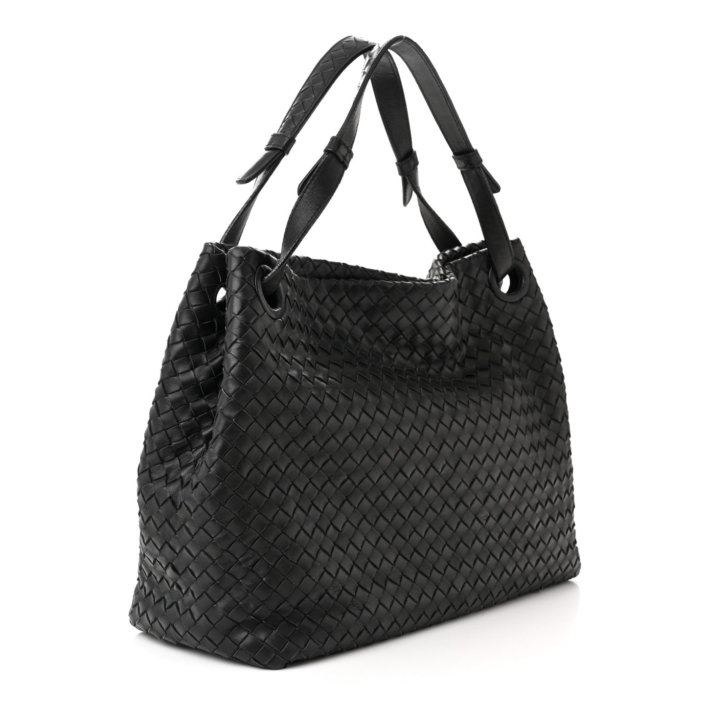 Nappa Intrecciato Medium Garda Bag Black
