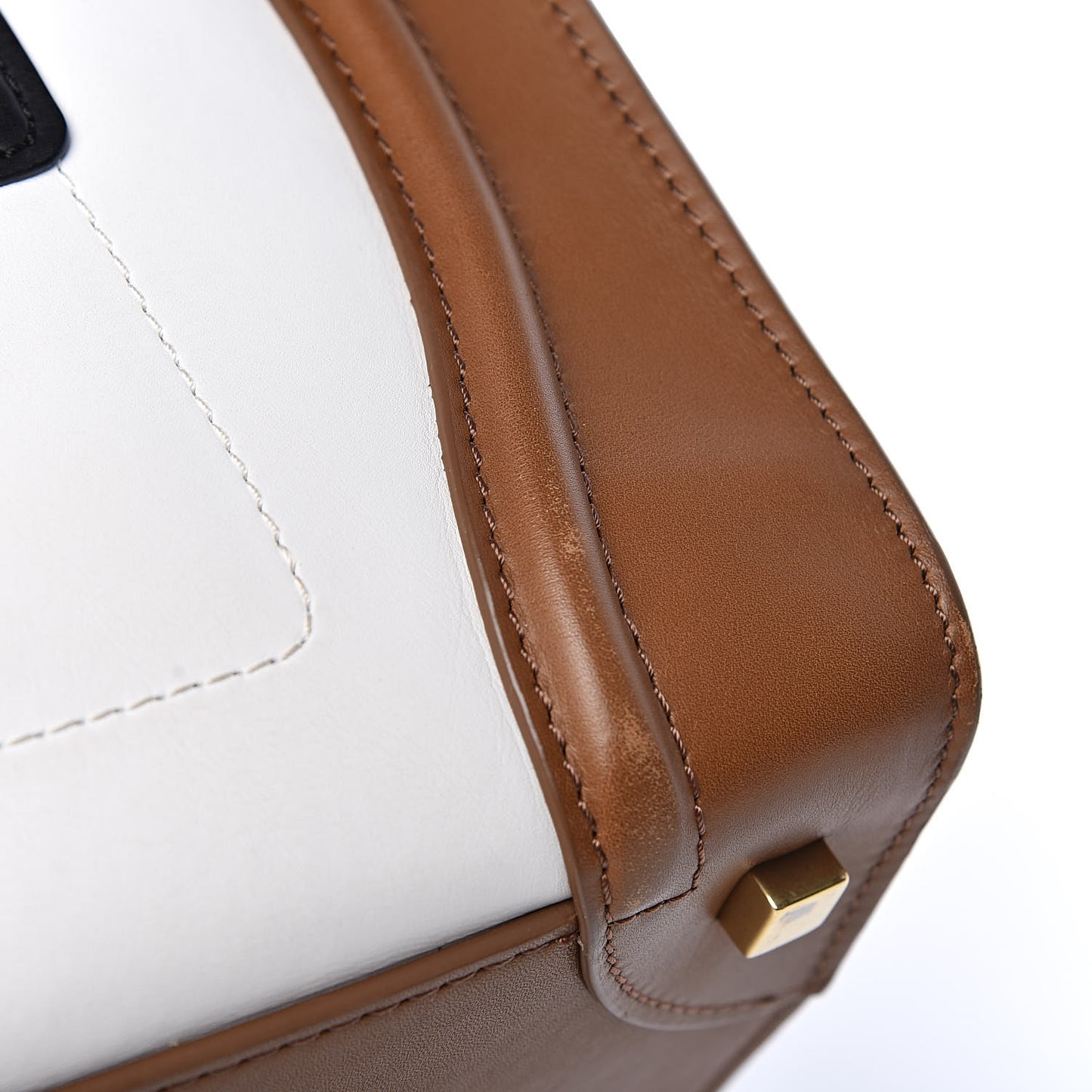 Smooth Calfskin Mini Tri-Color Luggage Brown