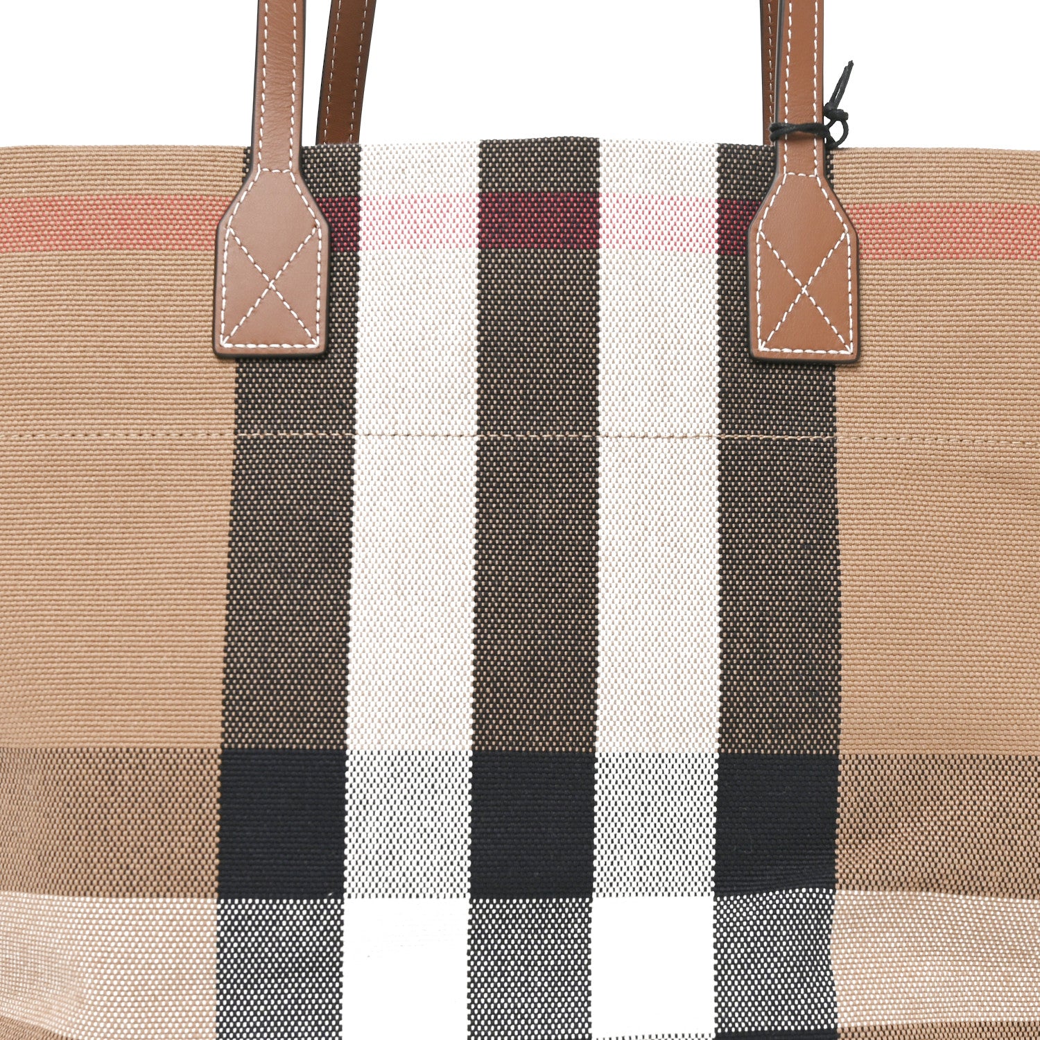 Burberry Giant Check Canvas Medium London Tote Taupe Brown 7 of 9