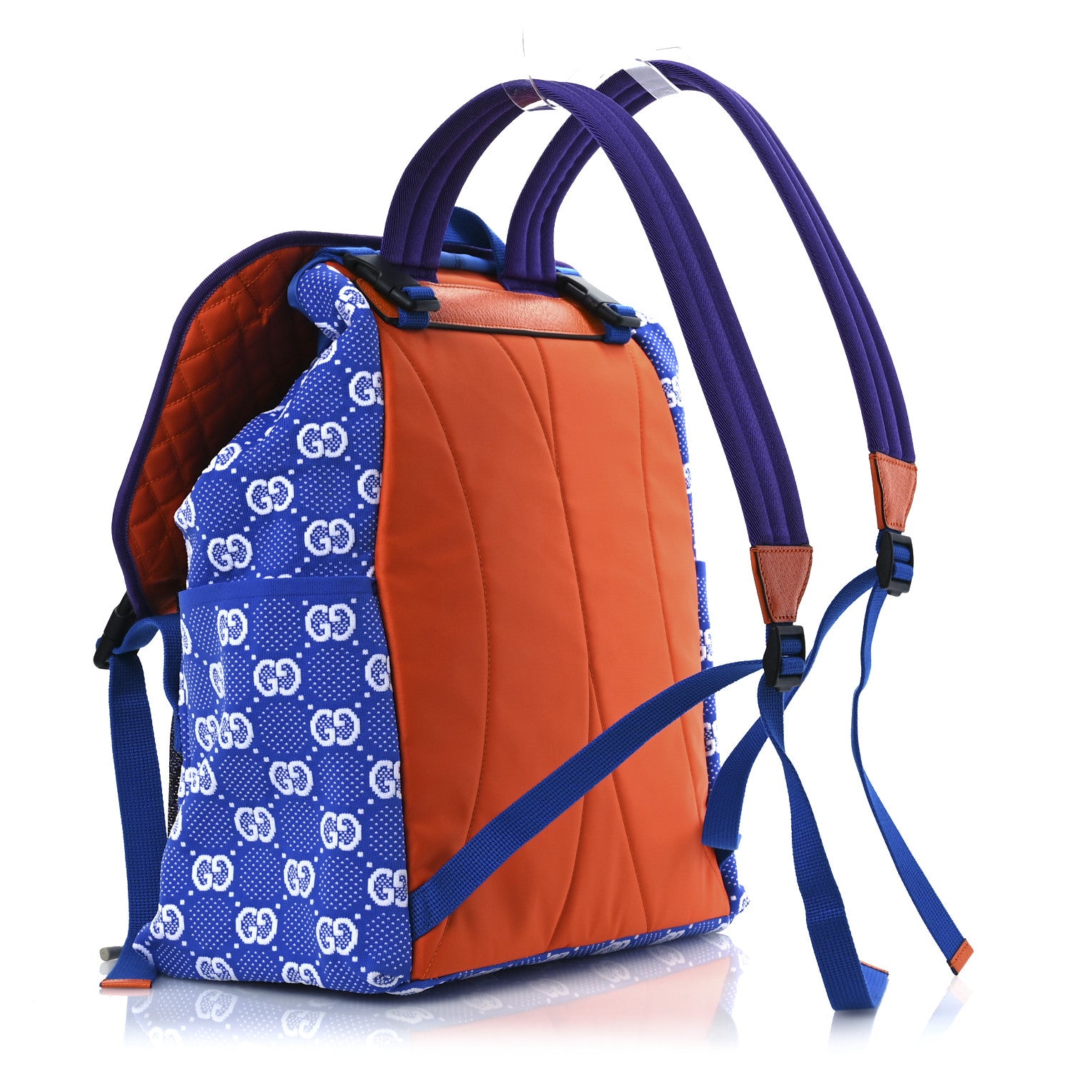 Gucci Jersey GG Monogram All Over Pan Sport Double Buckle Backpack  Blue Multicolor 3 of 12