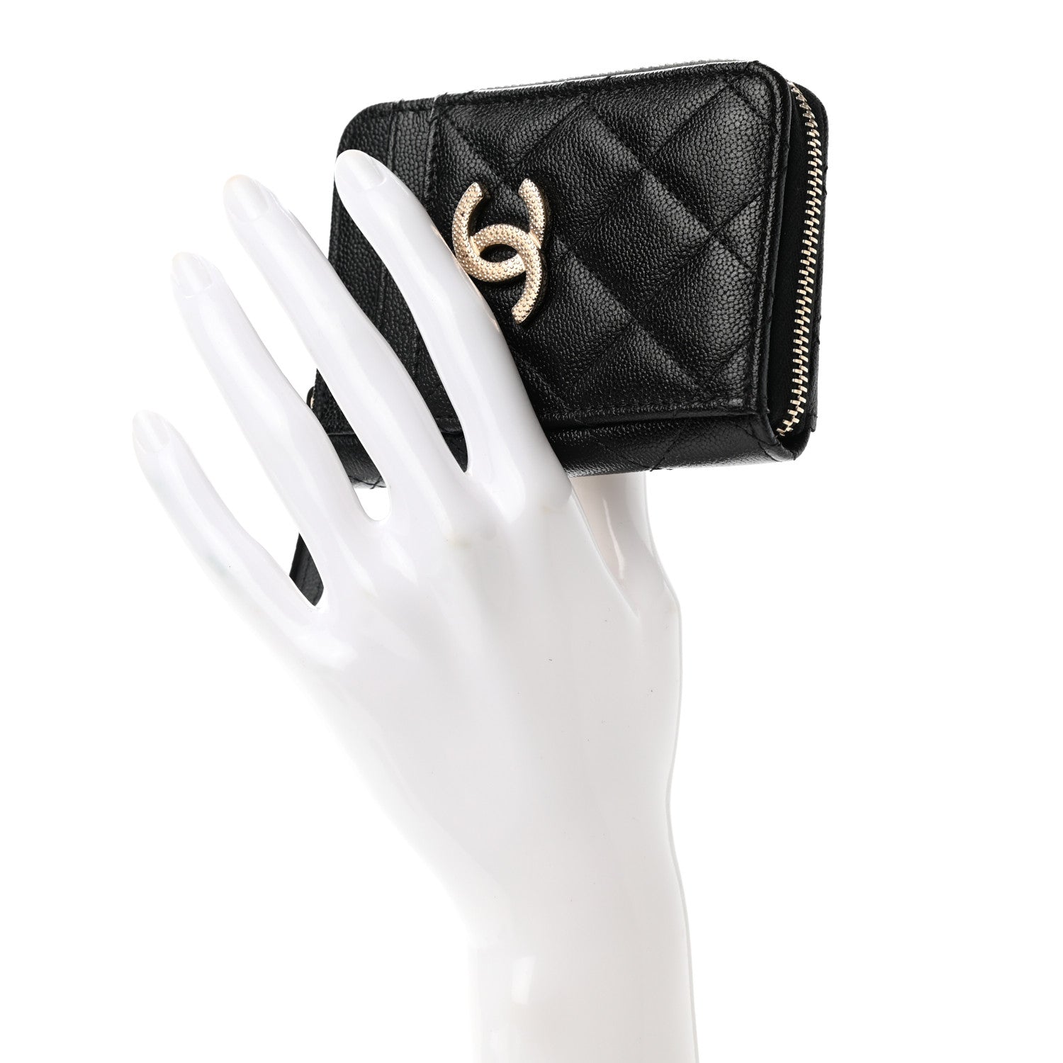 Chanel Caviar Quilted CC Zip Card Holder Black 2 of 8