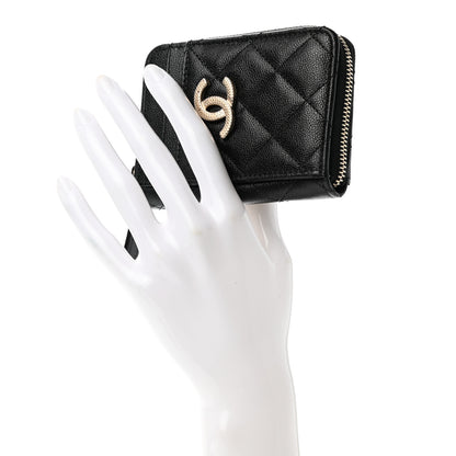 Chanel Caviar Quilted CC Zip Card Holder Black 2 of 8