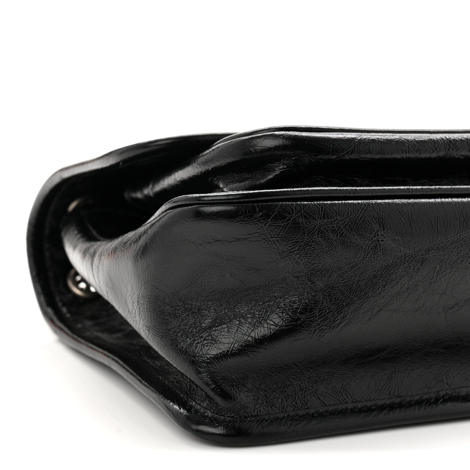Saint Laurent Crinkled Calfskin Matelasse Monogram Baby Niki Chain Satchel Black 17 of 19
