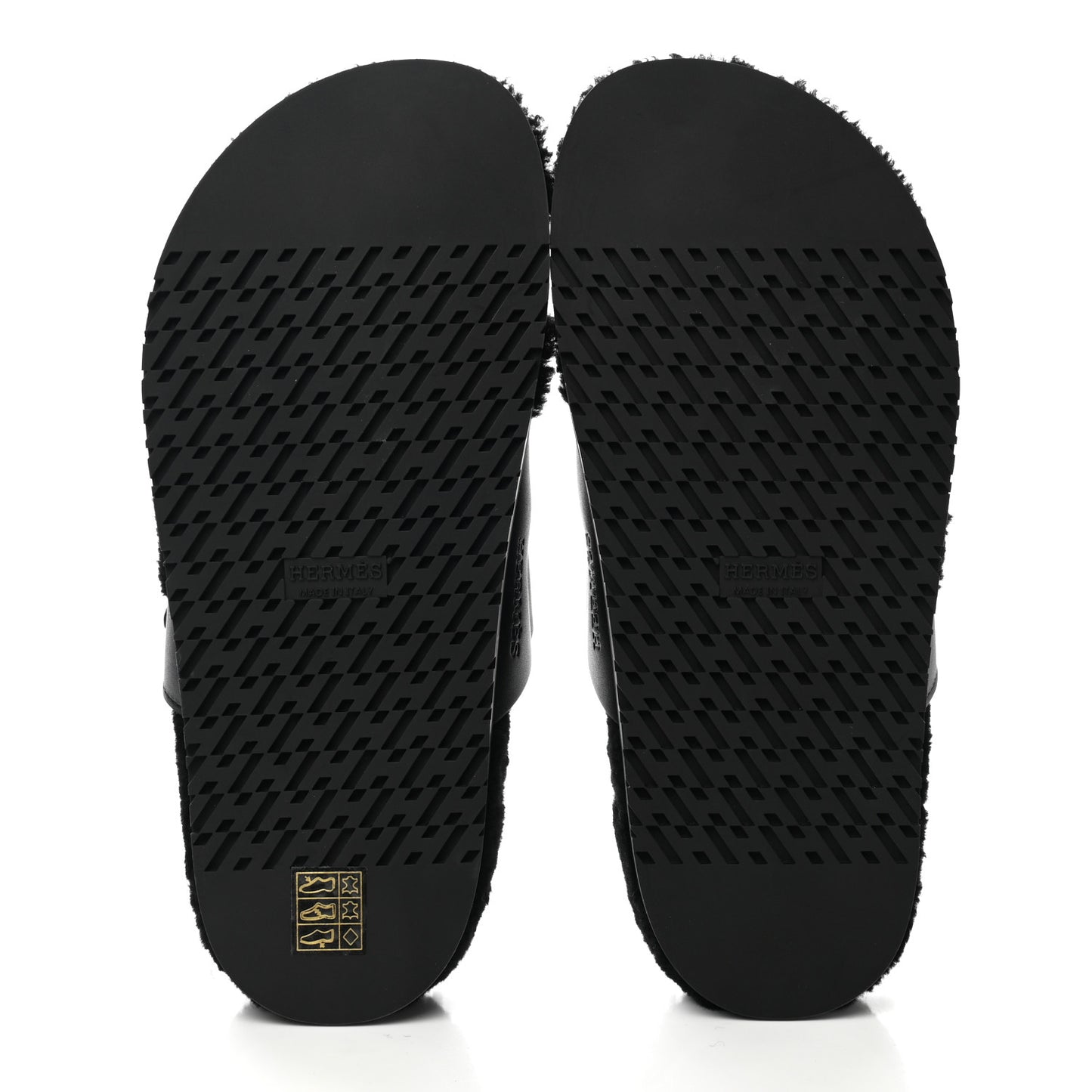 Calfskin Woolskin Womens Chypre Sandals 39.5 Black