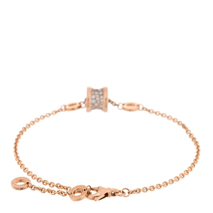 Bulgari 18K Rose Gold Diamond B.Zero1 Bracelet ML 2 of 4
