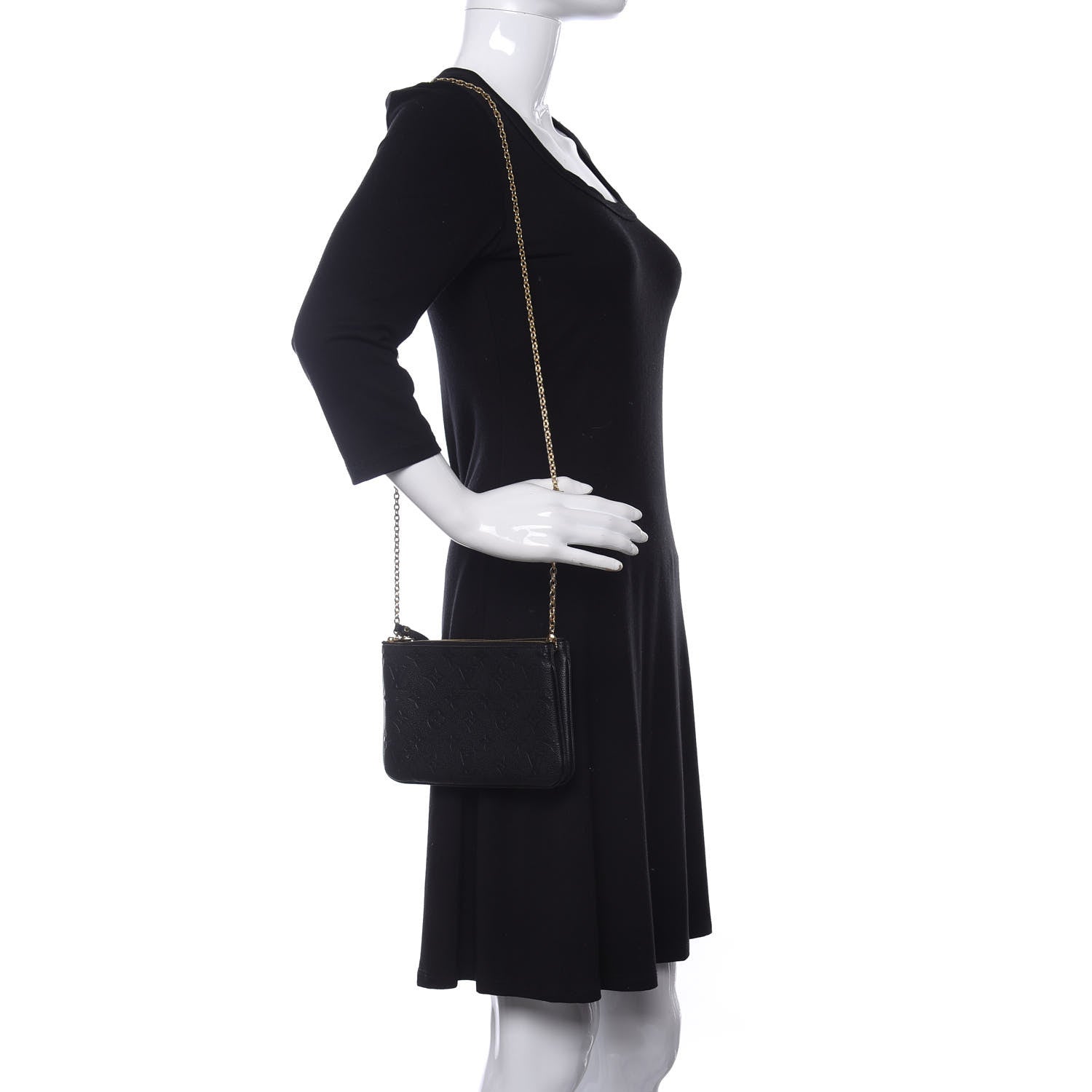 Louis Vuitton Empreinte Double Zip Pochette Black 2 of 14