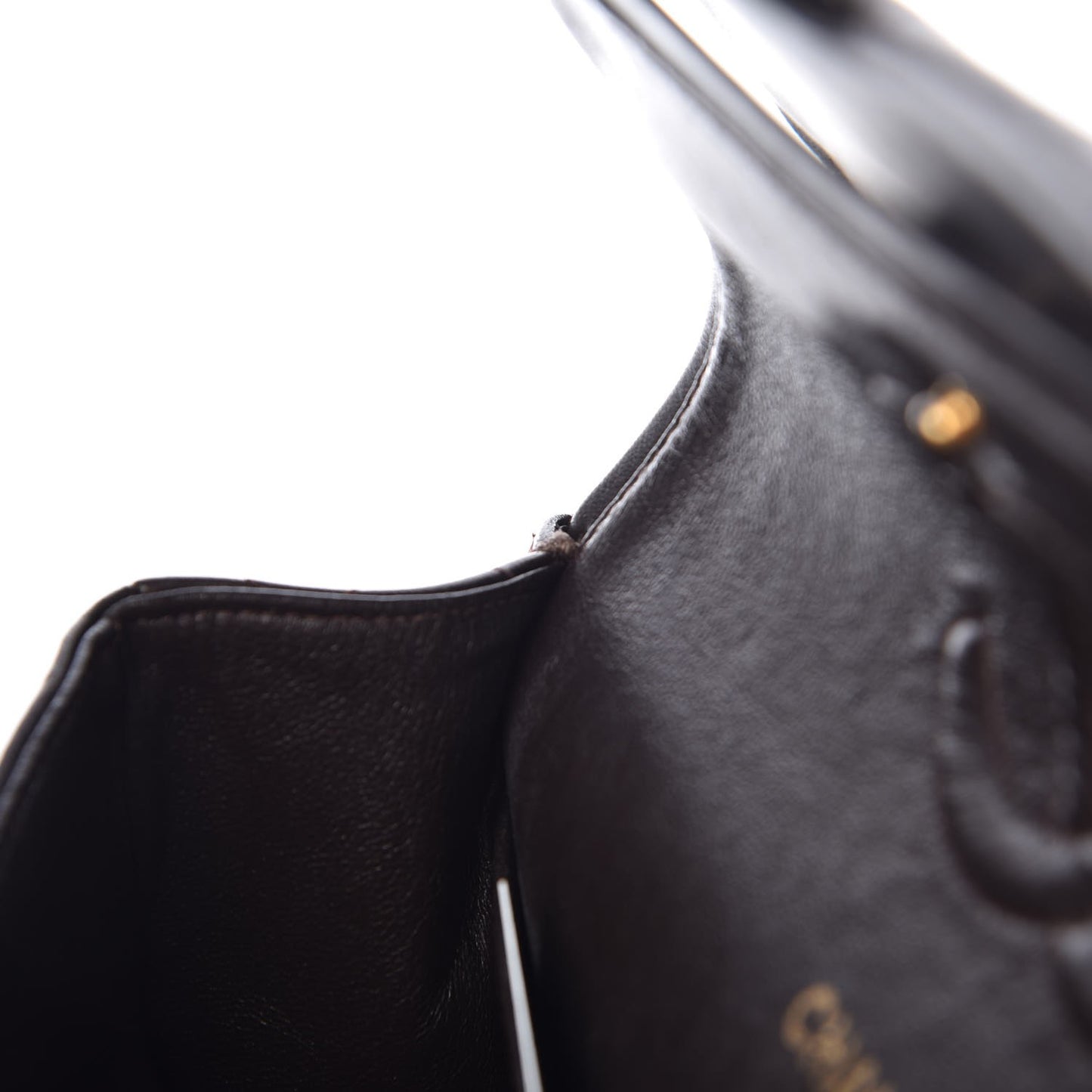 Lambskin Quilted Medium Double Flap Brown