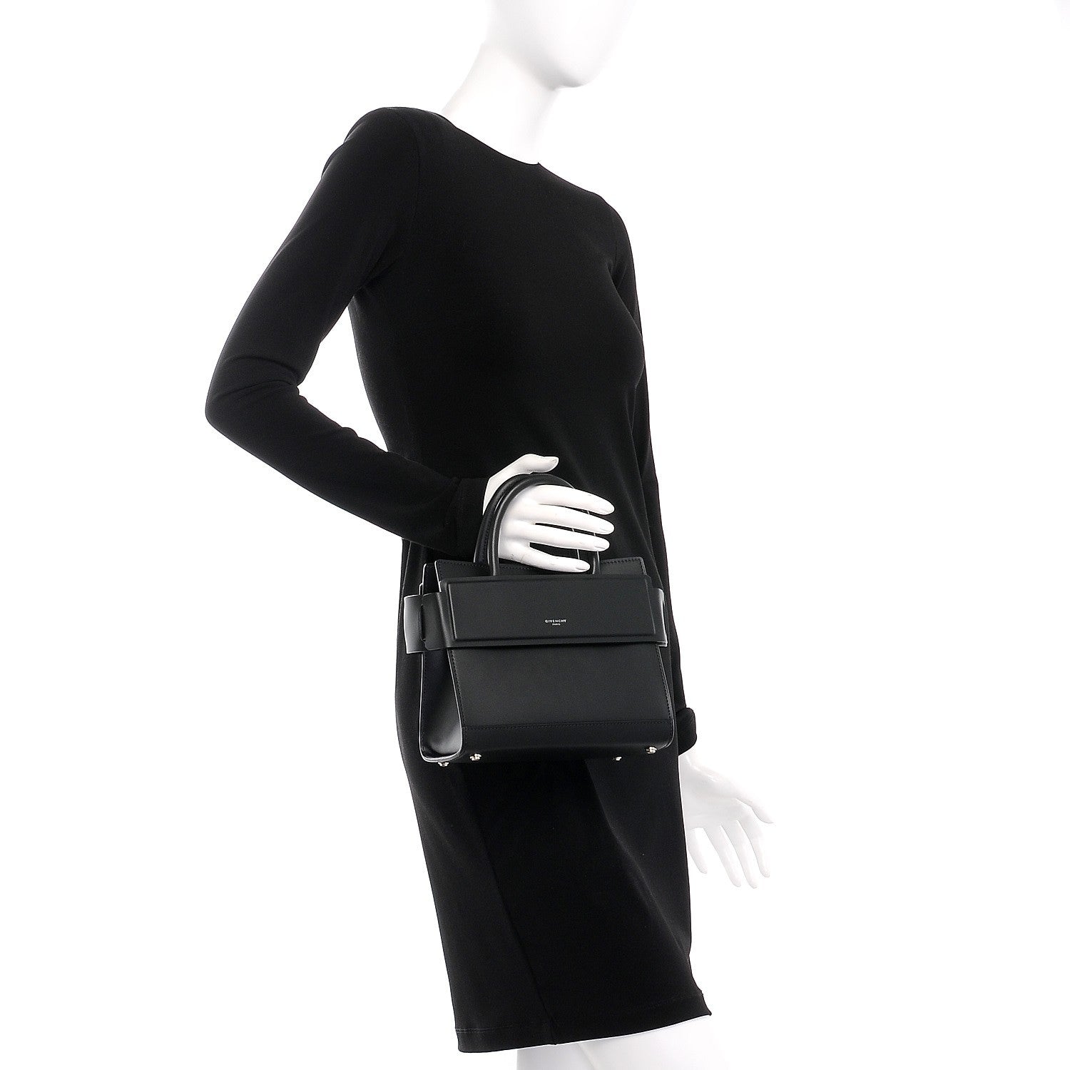 Givenchy Smooth Calfskin Mini Horizon Satchel Black 3 of 8
