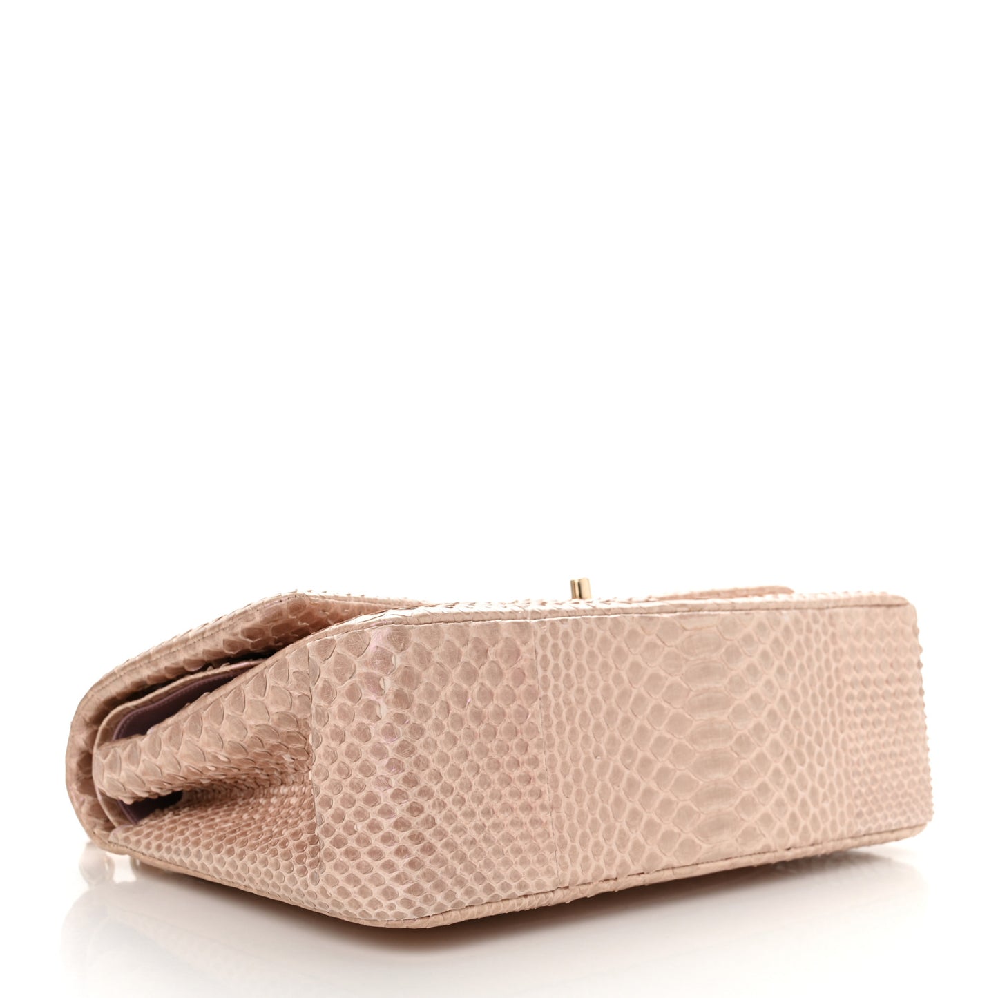 Metallic Snakeskin Jumbo Double Flap Pink