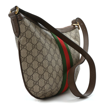 Gucci GG Supreme Monogram Web Small Ophidia Half Moon Hobo Brown 3 of 10