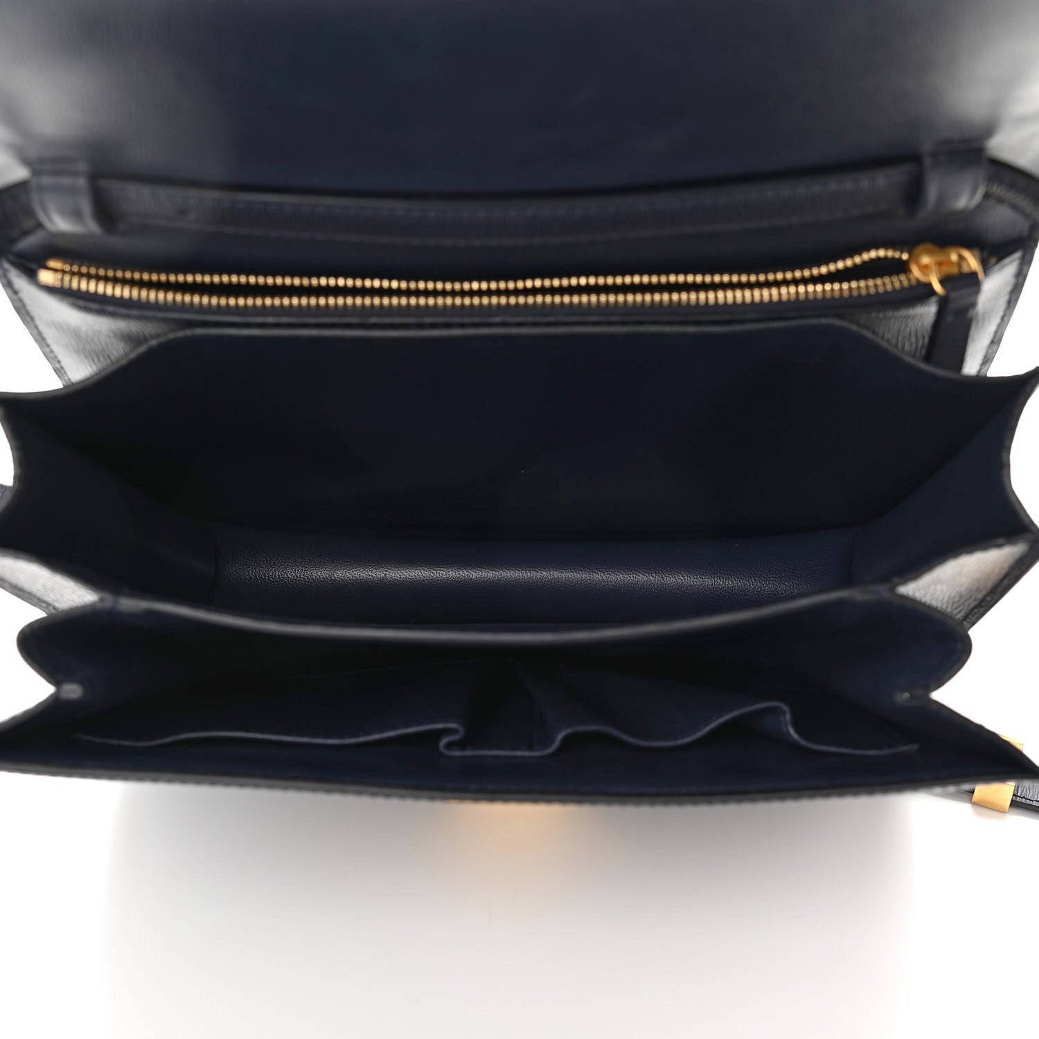 Celine Liege Calfskin Medium Classic Box Flap Bag Dark Blue 5 of 17