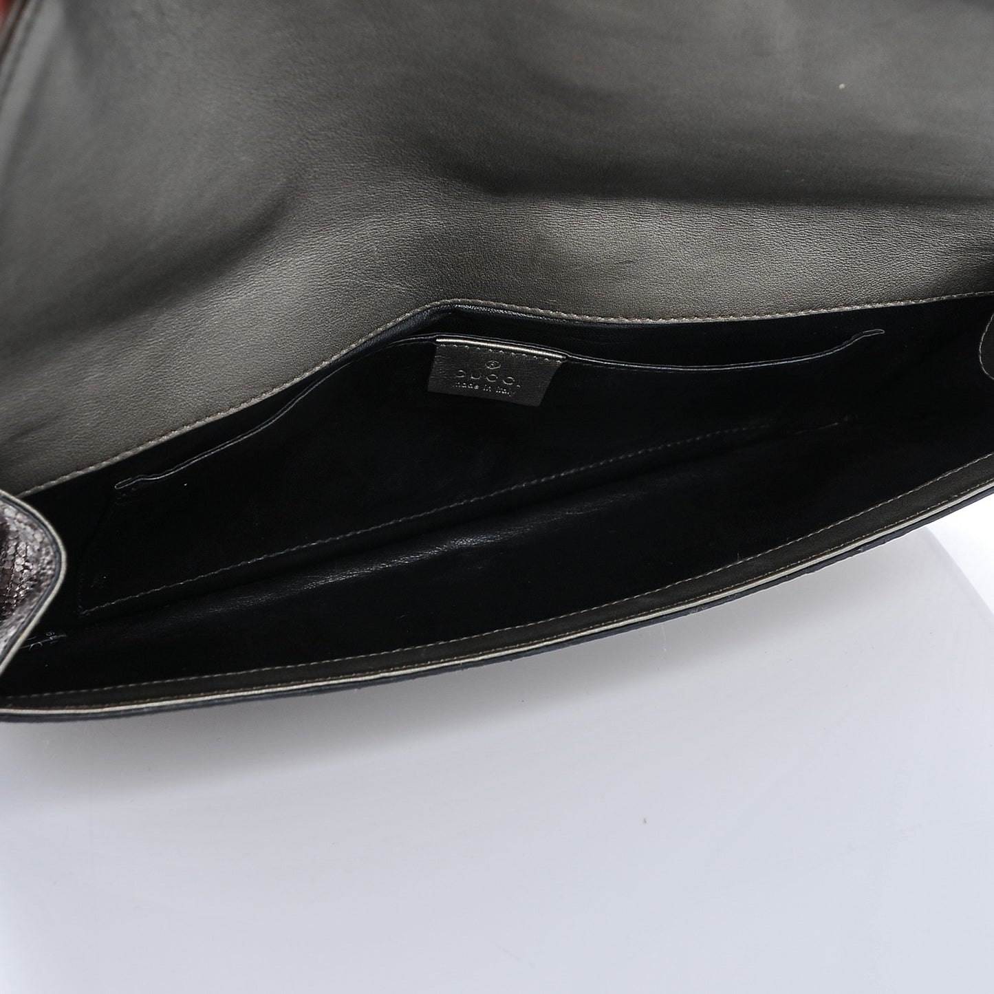 Metallic Python 1973 Clutch Gold