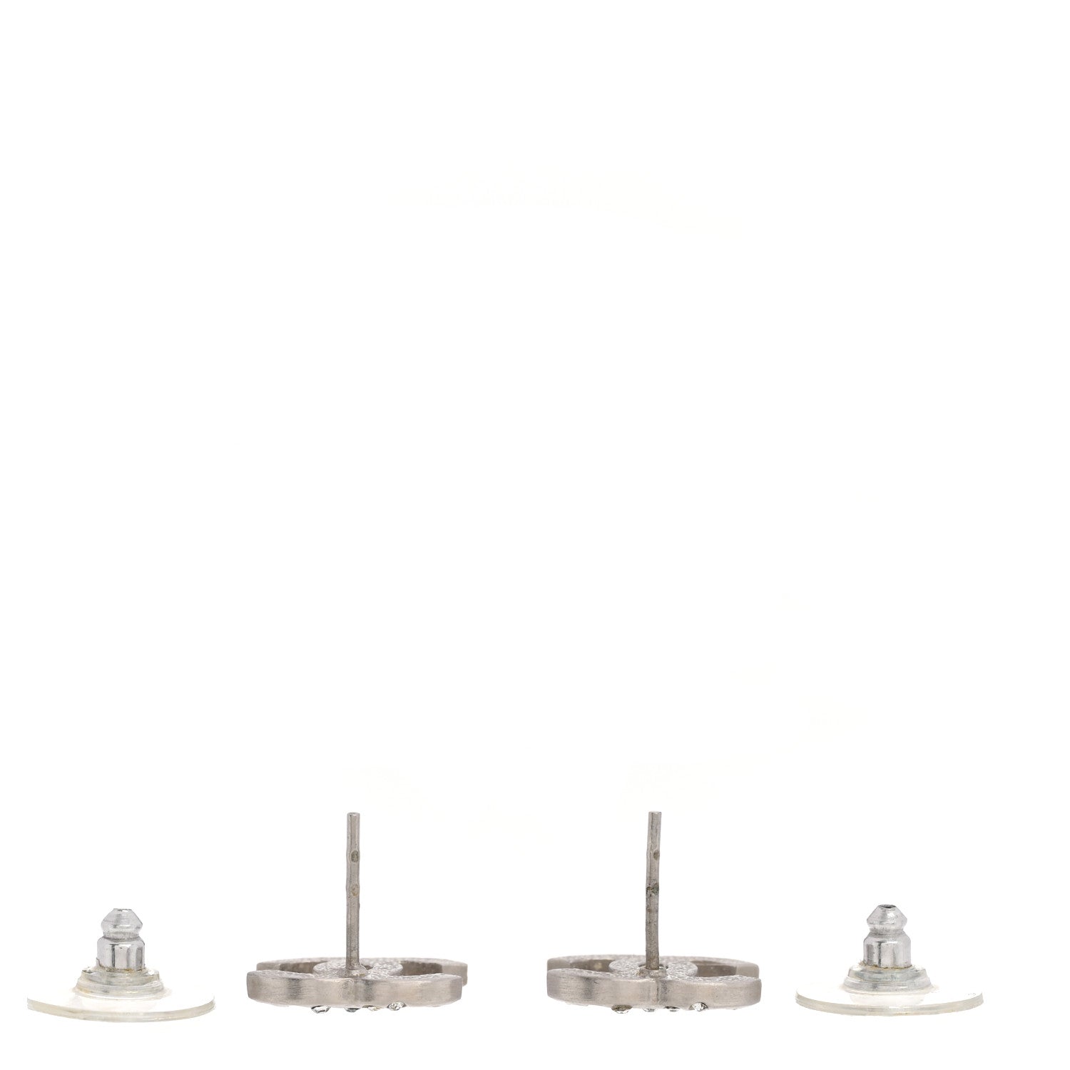 Chanel Crystal CC Earrings Silver 3 of 6