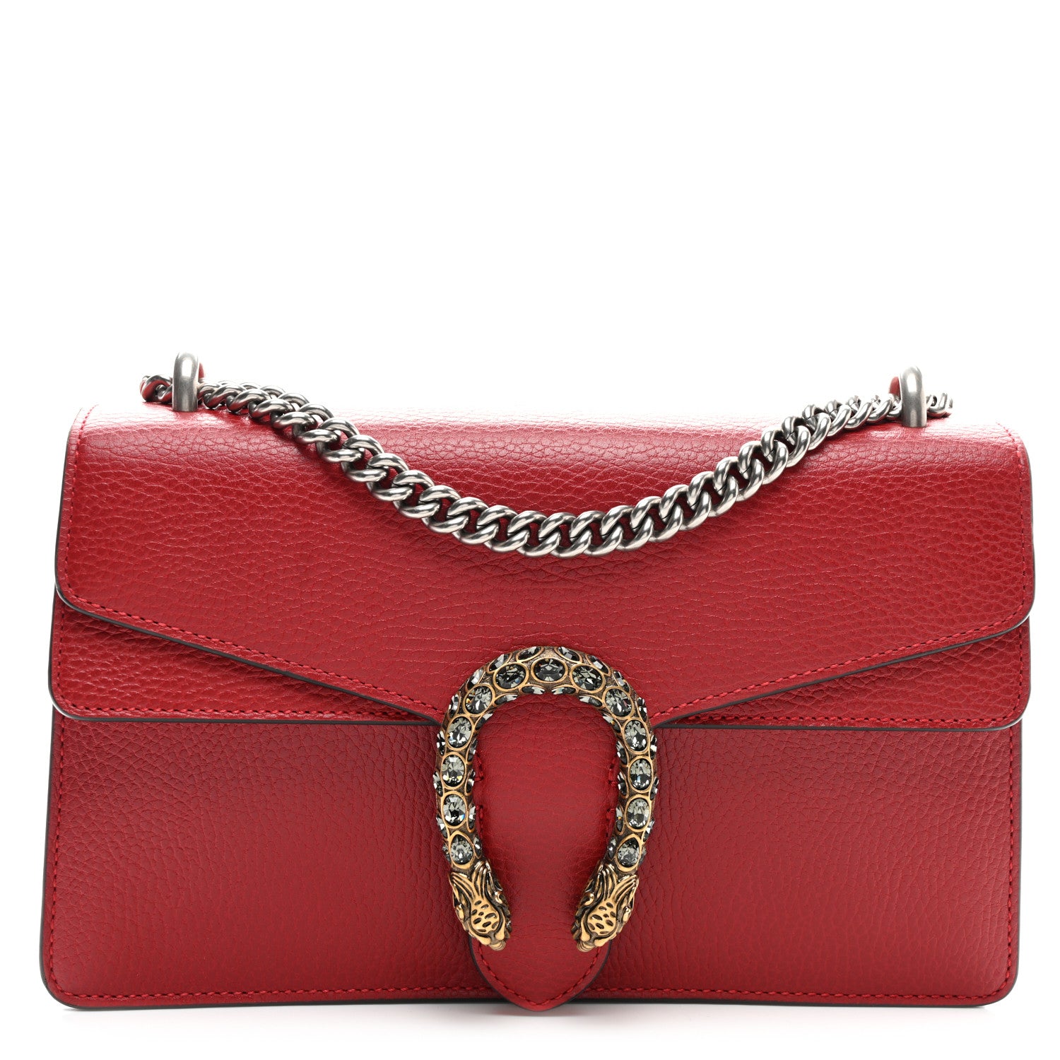 Gucci Dollar Calfskin Swarovski Crystal Small Dionysus Shoulder Bag Hibiscus Red 1 of 10