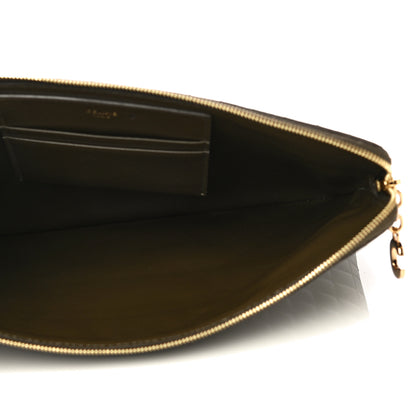 Celine Calfskin Quilted C Charm Pouch Khaki 5 of 13